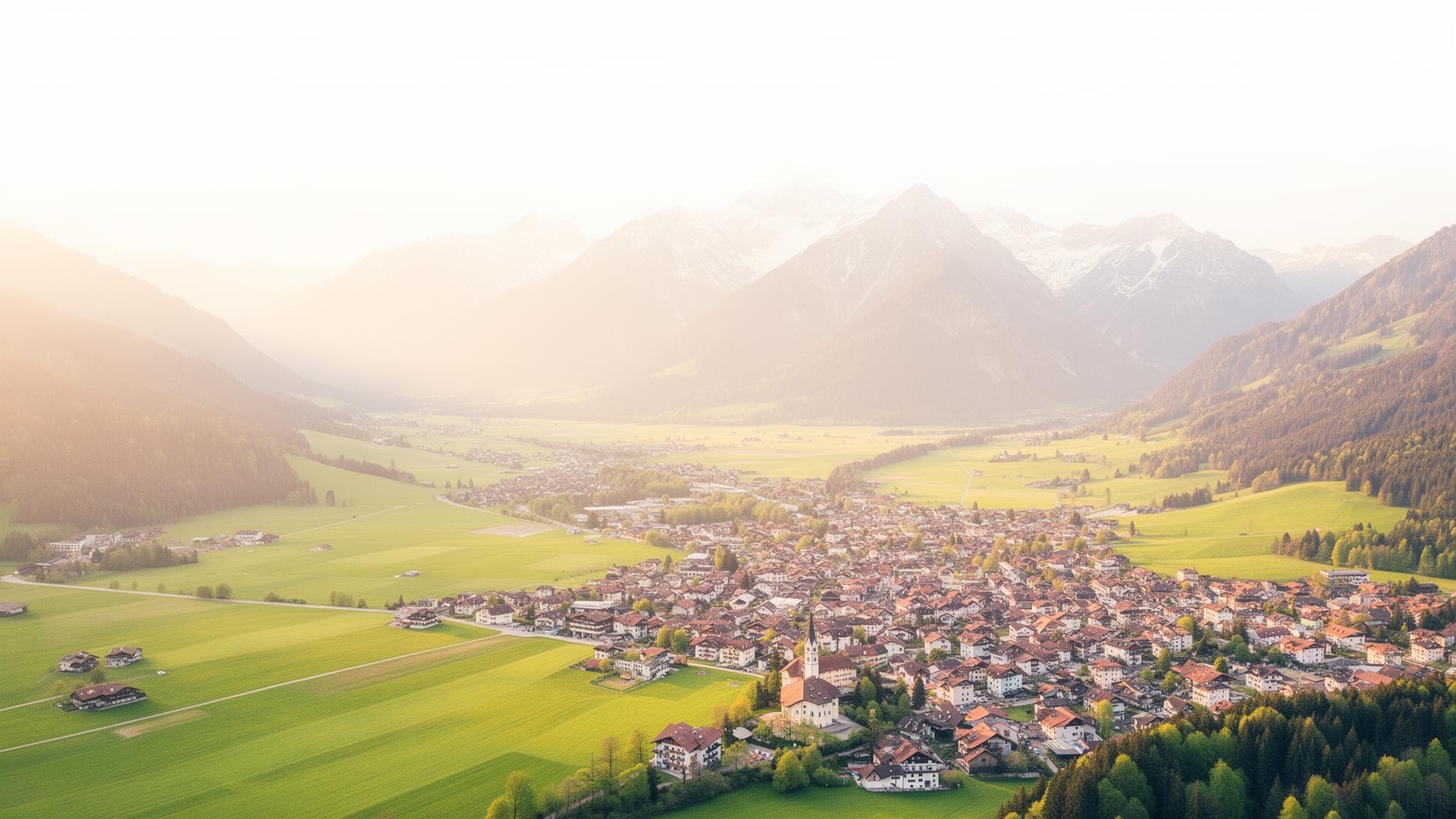 Luftaufnahme Bad Reichenhall mit Landschaft Umgebung